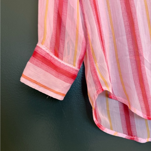 Rochas Vintage sheer S very good vintage condition Pink and White Relaxed Blouse - Picture 5 of 10